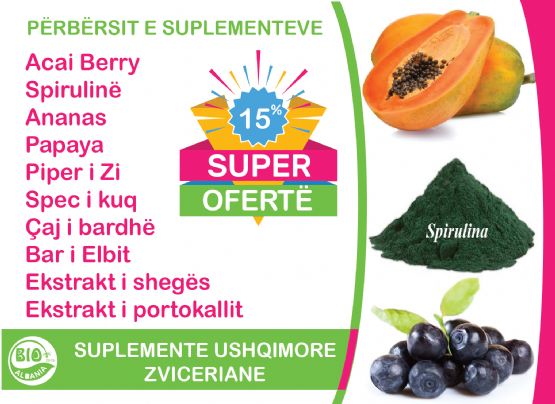 Suplemente ushqimore Zviceriane per dobesim për 120 ditë me Acai Berry dhe Spirulinë  nga BIO ALBANIA TIRANE